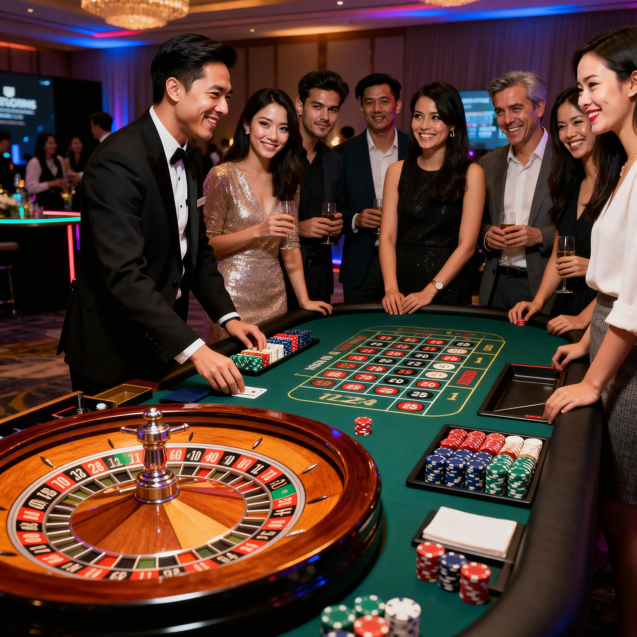 Real casino tables and equipment